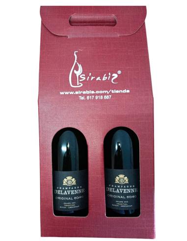 Pack de 2 botellas de champgne Delavenne en caja de cartón para regalo